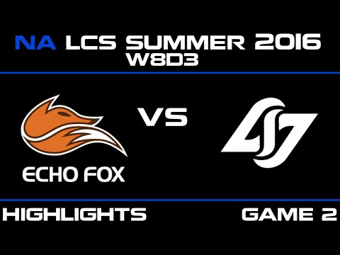 FOX vs CLG Game 2 highlights W8D3 NA LCS 2016 Echo FOX vs Counter Logic Gaming   CLG vs FOX   LCS LO