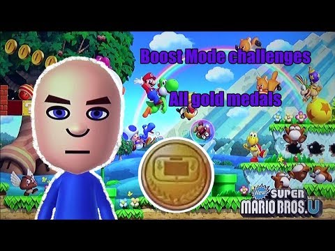 New Super Mario Bros. U - All Boost Mode Challenges (All gold medals)