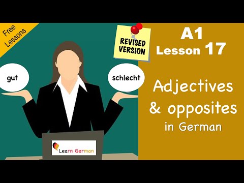 A1 - Lesson 17 | Adjectives and Opposites | Adjektive und Gegenteile | Learn German