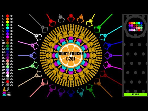 Planet Crane - The Gold Battle 10 - Marble Race in Algodoo