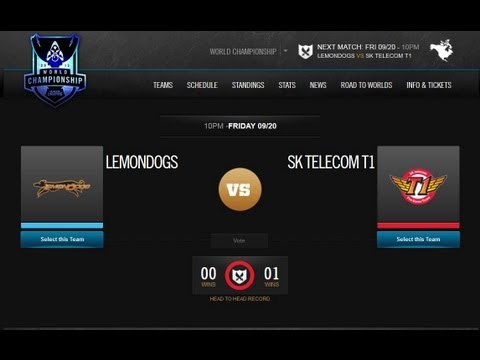 NecroTarkan: Lemondogs (LD) vs SK Telecom T1 (SKT) World Championship 2013 Day 5 Game 1