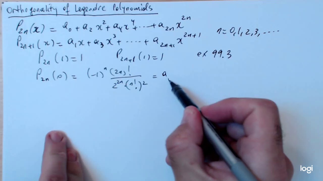 Lecture 42 part 1 (Orthogonality of Legendre Polynomials)