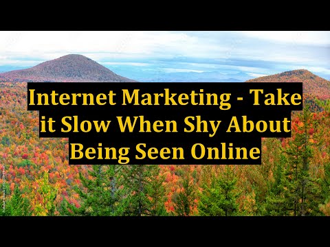 Internet Marketing - Take it Slow When Shy About Being Seen Online