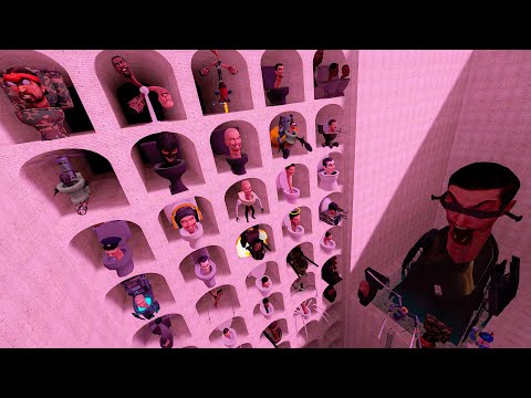 MEGA PUNCH All SKIBIDI TOILETS in PINK ABYSS POOL! SPARTAN KICKING in Garry's Mod!