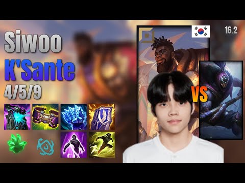 Siwoo Top K'Sante vs Jax lol KR solo rank Full Game 16.2 | 시우 크산테 vs 잭스
