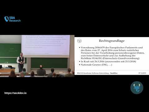 sec4dev 2019 – DSGVO-konforme Software-Entwicklung – Pflichten und Haftungsrisiken – Markus Dörfler