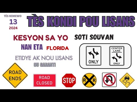 STUDY WITH THE ROAD GUARANTEE YOUR LICENSE TEST NUMBER 13/LICENSE/LEARNER'S PERMIT/FLORIDA