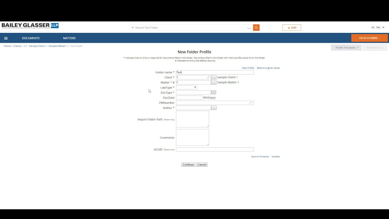 Netdocuments folders and subfolders