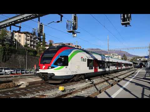 SBB, Impressionen Bahnverkehr in Lugano mit RABe 501 Giruno, RABe/ETR 524 und Re 620, 11.11.2022