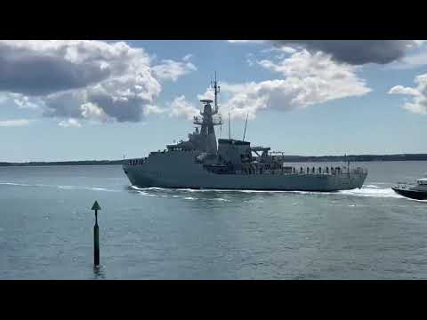 HMS Trent sails from Portsmouth to be forward-deployed in the Mediterranean