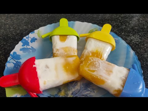 mango dolly ice cream with 3 ingredients |2 flavors in 1 ice cream|