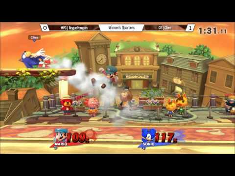 CB11 Singles - MVG|RoguePenguin (Mario) Vs. CB|Chez (Sonic) SSB4 Winners Quarterfinals