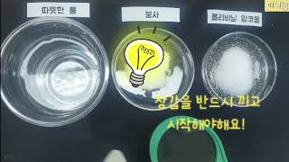[미니쌤 과학 실험]-탱탱볼 만들기 재료 관찰하기-서로 다른 물질을 섞으면 물질의 성질은 어떻게 될까요?(물, 붕사, 폴리비닐알코올을 관찰해요.)