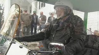 Riding Harley to heaven: Biker buried astride his beloved motorcycle