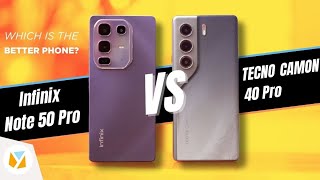 INFINIX Note 50 Pro 4G vs. TECNO Camon 40 Pro 5G Comparison Review