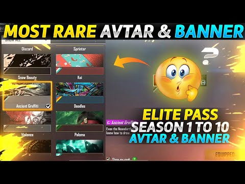 Elite Pass Season 1 To 10 All Avatar & Banner In Free Fire | Rare Avatar & Banner In Free Free