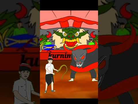 bopo enthul vs Bantengan MAHESO SURO kerenn👹 #shorts #bantengan