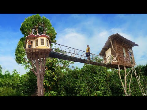 Build The Most Beautiful Tree house Villa Bath Pool and Kitchen House