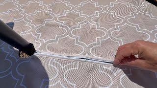 (Review) UMINEUX Outdoor Tablecloth with Umbrella Hole and Zipper, Spring/Summer Waterproof Table Co