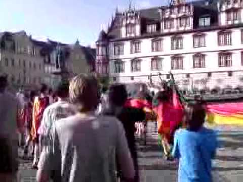 WM 2010 Fans aufm Markt in Coburg