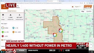 Nearly 1,400 Omaha Public Power District customers without power