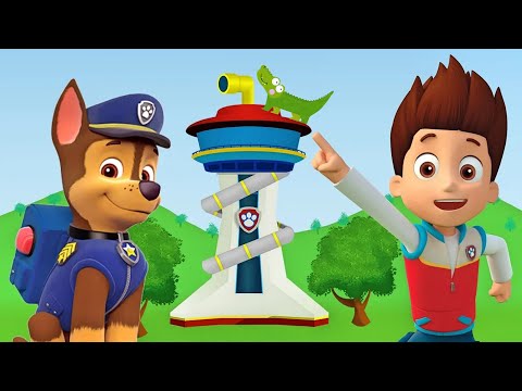 Paw Patrol Toy Game | Silly Crocodile Hiding in Paw Patrol Headquarters