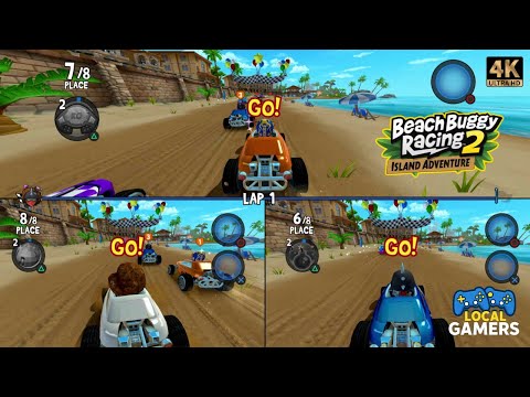 🌴 Last Minute Decider in Paradise Cup | 3 Players Split Screen in Beach Buggy Racing 2