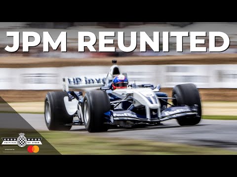Juan Pablo Montoya reunited with his V10 Williams FW26 F1 car at Goodwood