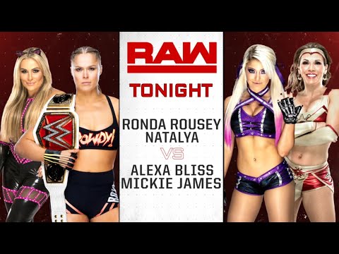 Ronda Rousey & Natalya Vs Alexa Bliss & Mickie James - WWE Raw 10/09/2018 (En Español)
