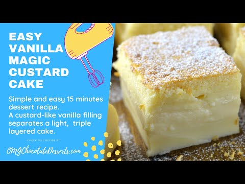 Vanilla MAGIC Custard Cake ⎮ 1 Batter to 3 Layers (EASY 6 ingredients!)