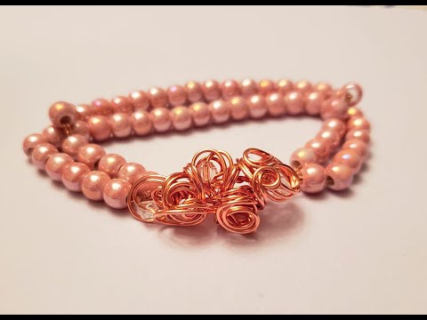Beaded Chain, Swirl Clasp Bracelet  - Beebeecraft - Cheryl St. Pierre
