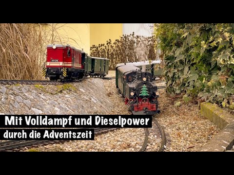 Mit Volldampf und Dieselpower durch die Adventszeit - LGB Gartenbahn