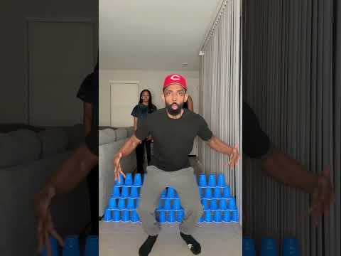 Who can jump over the most cups? #shorts