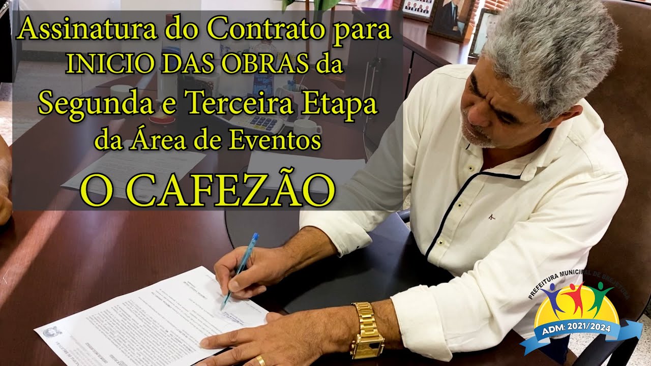 Assinatura de ordem de serviço para construção de Galpão na área de Eventos Cafezão!