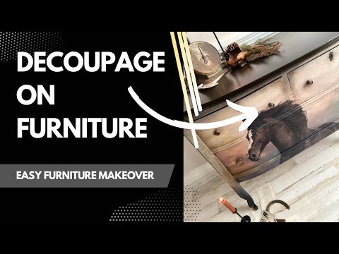 Majestic Horse Decoupage Paper On Furniture - A Dixie Belle Paint Tutorial