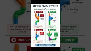 Vertical Drainage System | Placement of Wye Tees and Bends #Shorts
