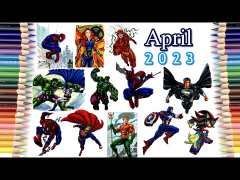 SUPERHEROES Coloring Pages | Spiderman Superman Flash Hulk Aquaman (April 2023)