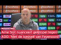 Arne Slot na Feyenoord-ADO (1-1): 'Ik vind dit geen reële afspiegeling'