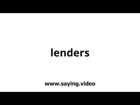 How to say lenders in English