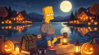 Autumn Shore Lofi 🍂 Peaceful Music Under Starlit Night