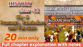 Class 12 History Chapter -8 Peasants zamindars and the state | one shot of complete chapter #cbse