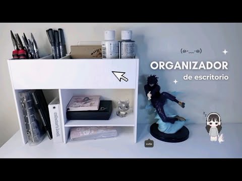 Te enseño a hacer un lindo organizador en cartón ᕙ(^▿^-ᕙ) / diy organizador de escritorio