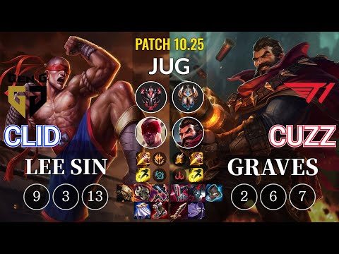 GEN Clid Lee Sin vs T1 Cuzz Graves Jungle - KR Patch 10.25