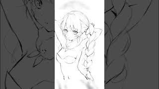 【イラストメイキング】ぺこらちゃんラフの描き方🐰 #shorts #short