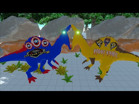 CAPTAIN AMERICA SPINOSAURUS DEATH RUN - Animal Revolt Battle Simulator