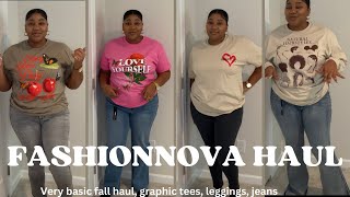 FASHIONNOVA HAUL | Plus size, basic fall clothing, graphic tees, jeans, and leggings.