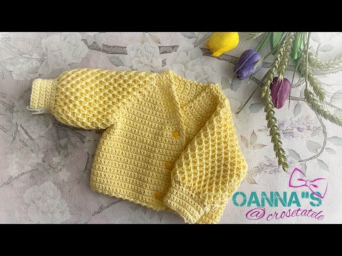 Cardigan crosetat honeycomb / fagure