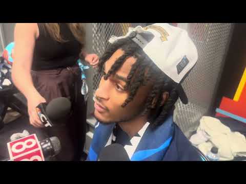 Stephon Castle locker room postgame interview after national championship UCONN win over Purdue