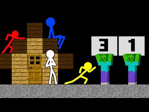 Stickman VS Minecraft: Build Battle - AVM Shorts Animation