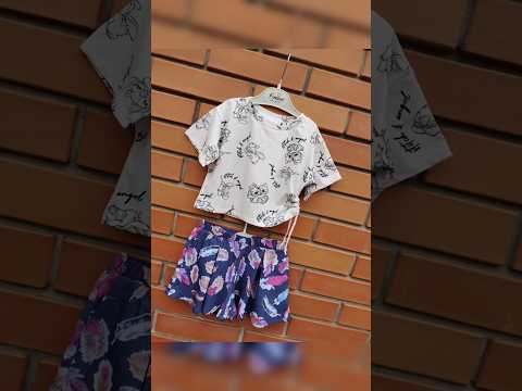 Костюм девочке шорты-юбка и топ Стич 98 104 110 хлопок джинс - фото 1 - id-p2606849044